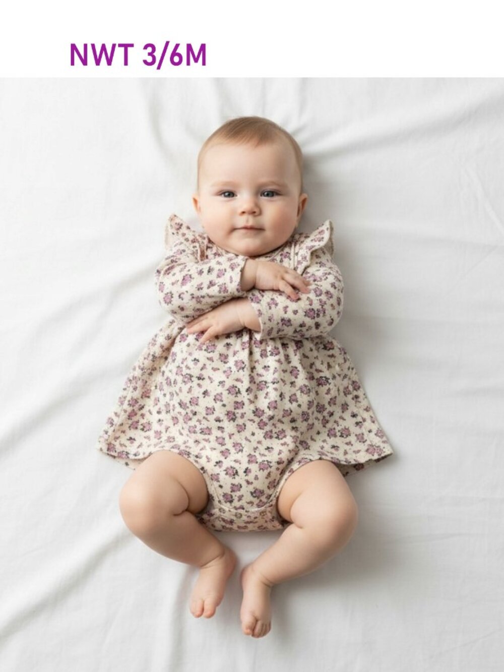 MUSLI of Denmark - GOTS Organic Cotton Baby Dress Made in Europe SIZE 3/6M